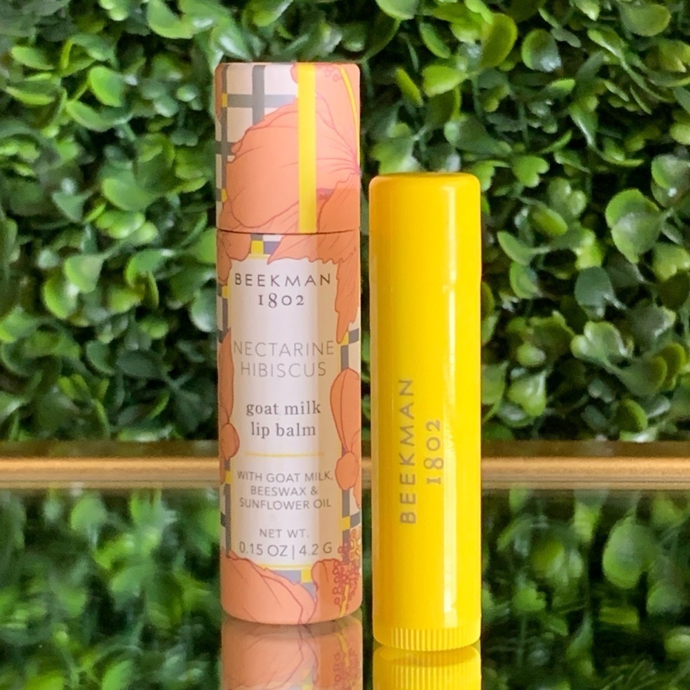 Beekman 1802 Nectarine Hibiscus Goat Milk Tinted Lip Balm | NEW | Coral Pink